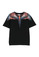 T-shirt bambino Marcelo Burlon County of Milan nera in cotone | ViaMonte Shop