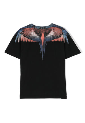 T-shirt bambino Marcelo Burlon County of Milan nera in cotone | ViaMonte Shop