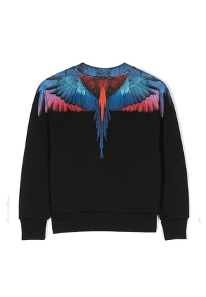 Felpa bambino Marcelo Burlon County of Milan nera in cotone organico | ViaMonte Shop