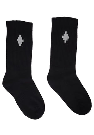Calzini bambino Marcelo Burlon neri in misto cotone | ViaMonte Shop