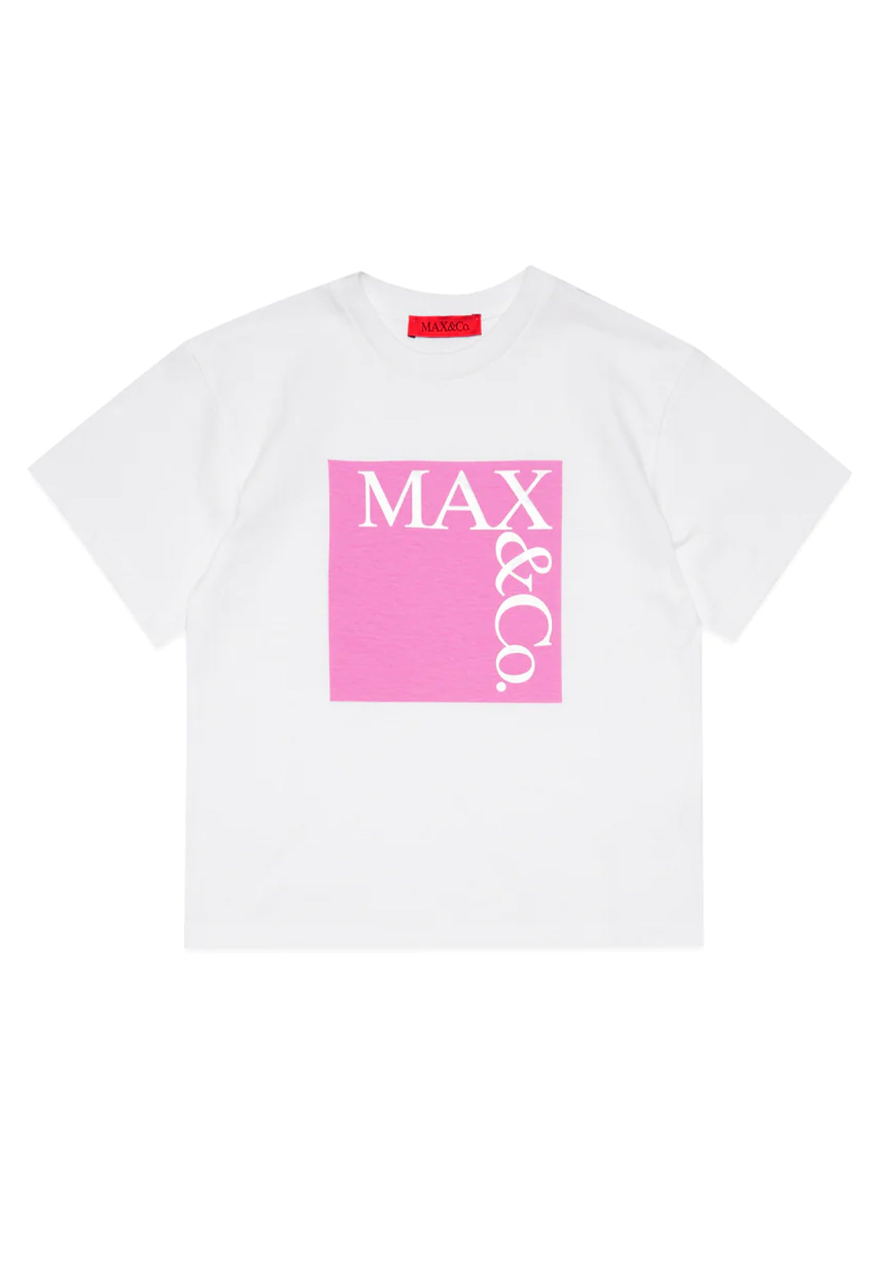 T-shirt bambina Max&Co bianca/rosa in cotone | ViaMonte Shop