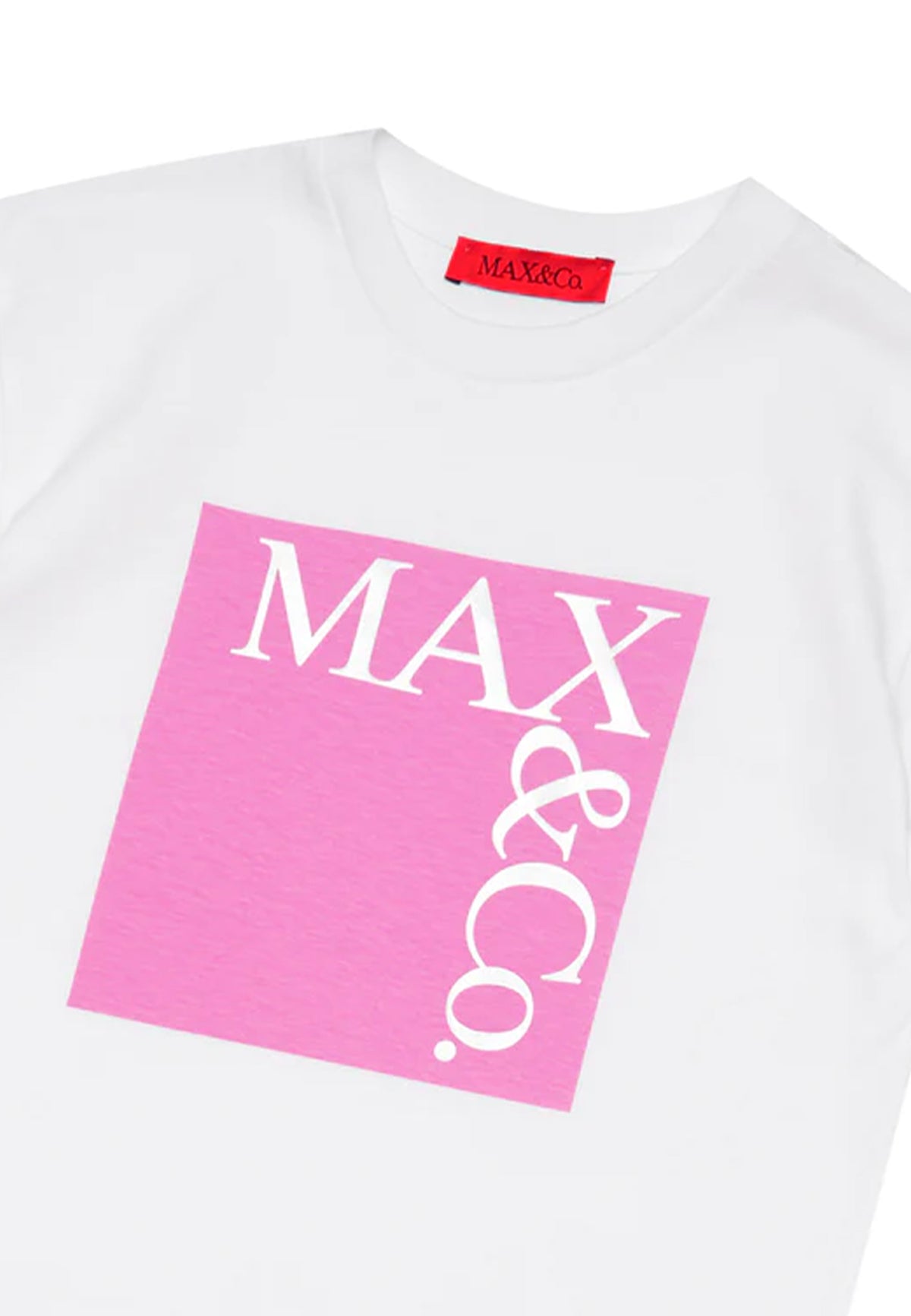 T-shirt bambina Max&Co bianca/rosa in cotone | ViaMonte Shop