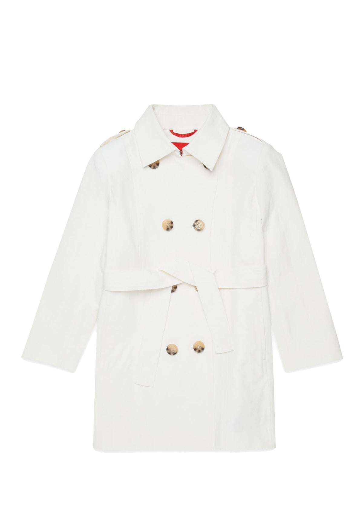 Trench bambina Max&Co bianco in cotone tecnico | ViaMonte Shop