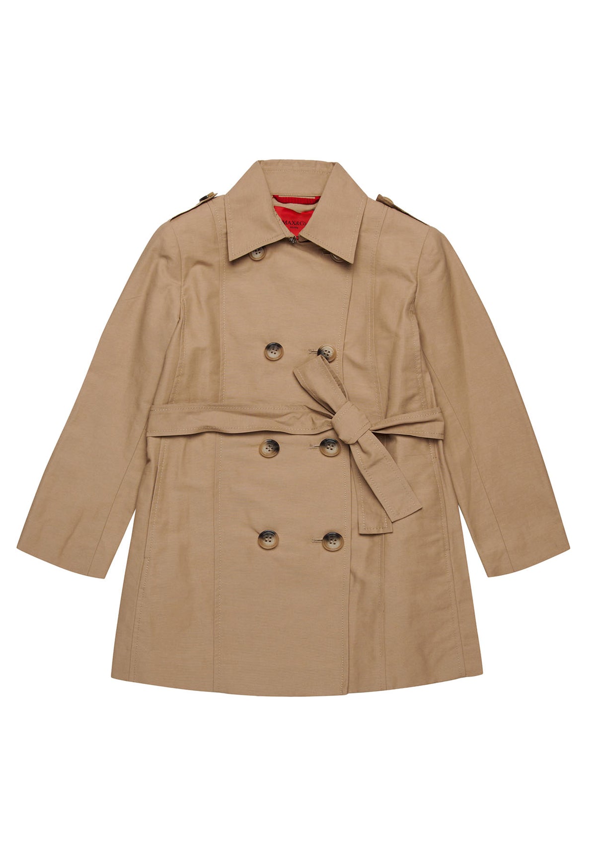 Max&Co trench beige bambina in cotone tecnico | ViaMonte Shop