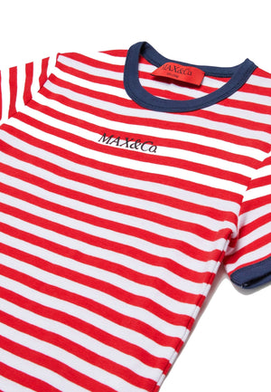 T-shirt bambina Max&Co bianca/rossa in cotone | ViaMonte Shop