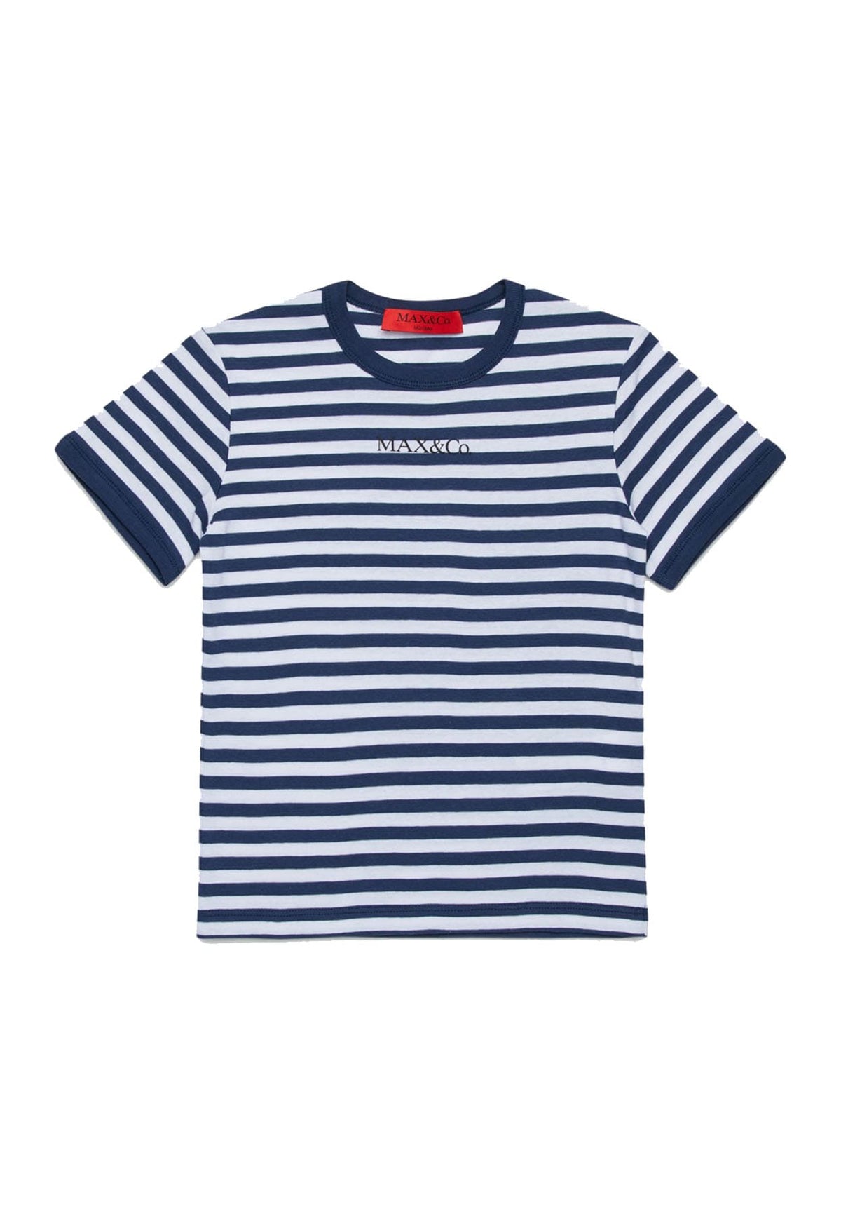 T-shirt bambina Max&Co bianca/blu in cotone | ViaMonte Shop