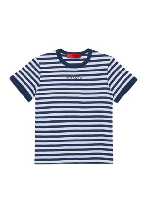 T-shirt bambina Max&Co bianca/blu in cotone | ViaMonte Shop