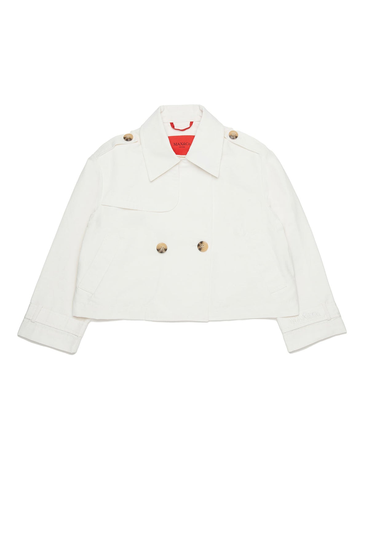 Giacca bambina Max&Co bianca in cotone tecnico | ViaMonte Shop