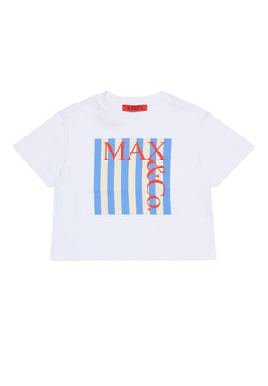 T-shirt bambina Max&Co bianca in jersey cotone | ViaMonte Shop
