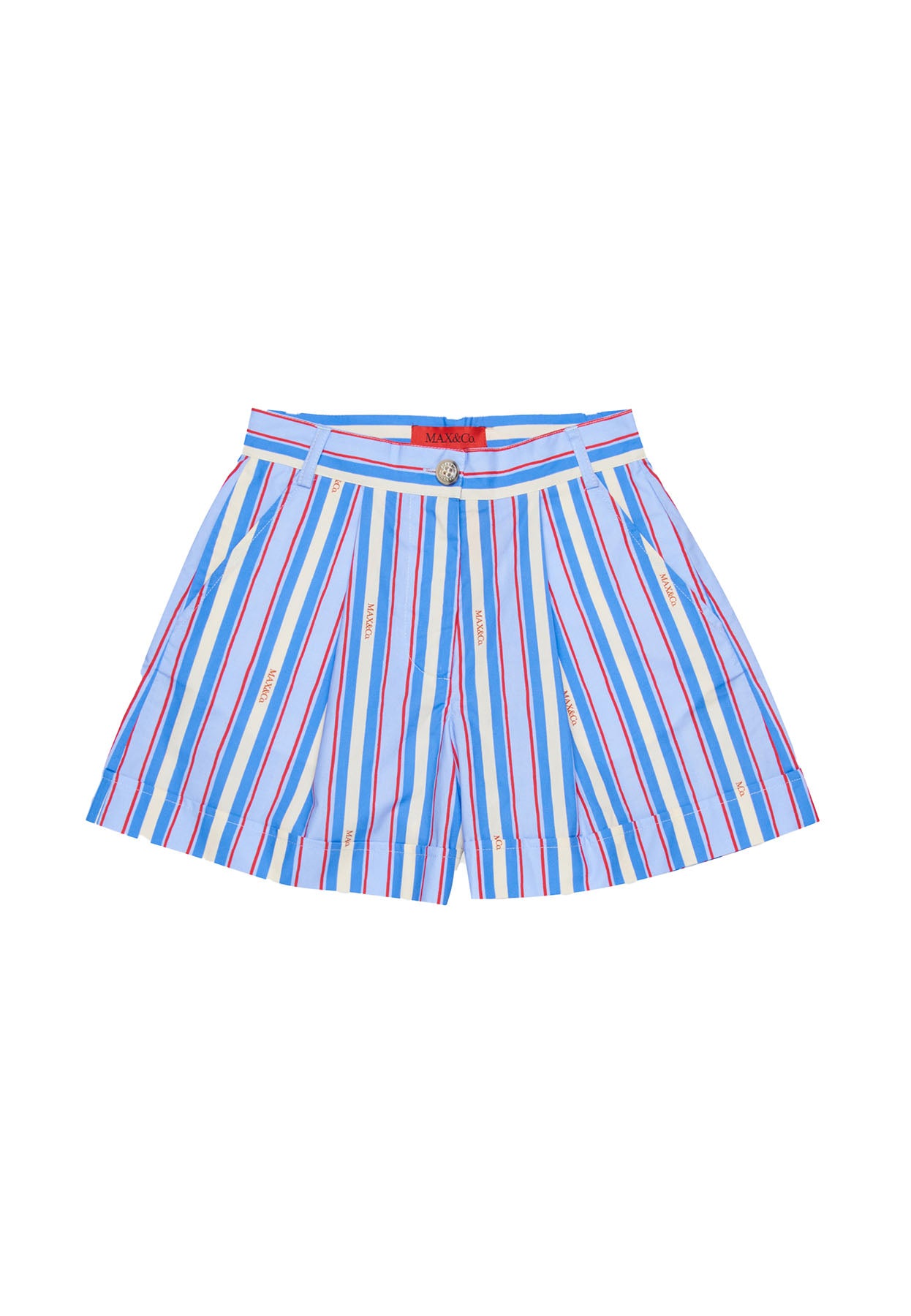 Shorts bambina Max&Co azzurro chiaro in cotone | ViaMonte Shop