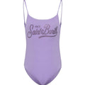 Costume bambina MC2 Saint Barth viola in nylon | ViaMonte Shop