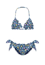 Costume bambina MC2 Saint Barth blu in nylon | ViaMonte Shop