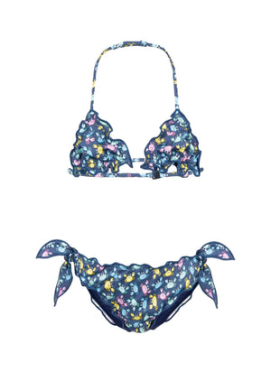 Costume bambina MC2 Saint Barth blu in nylon | ViaMonte Shop
