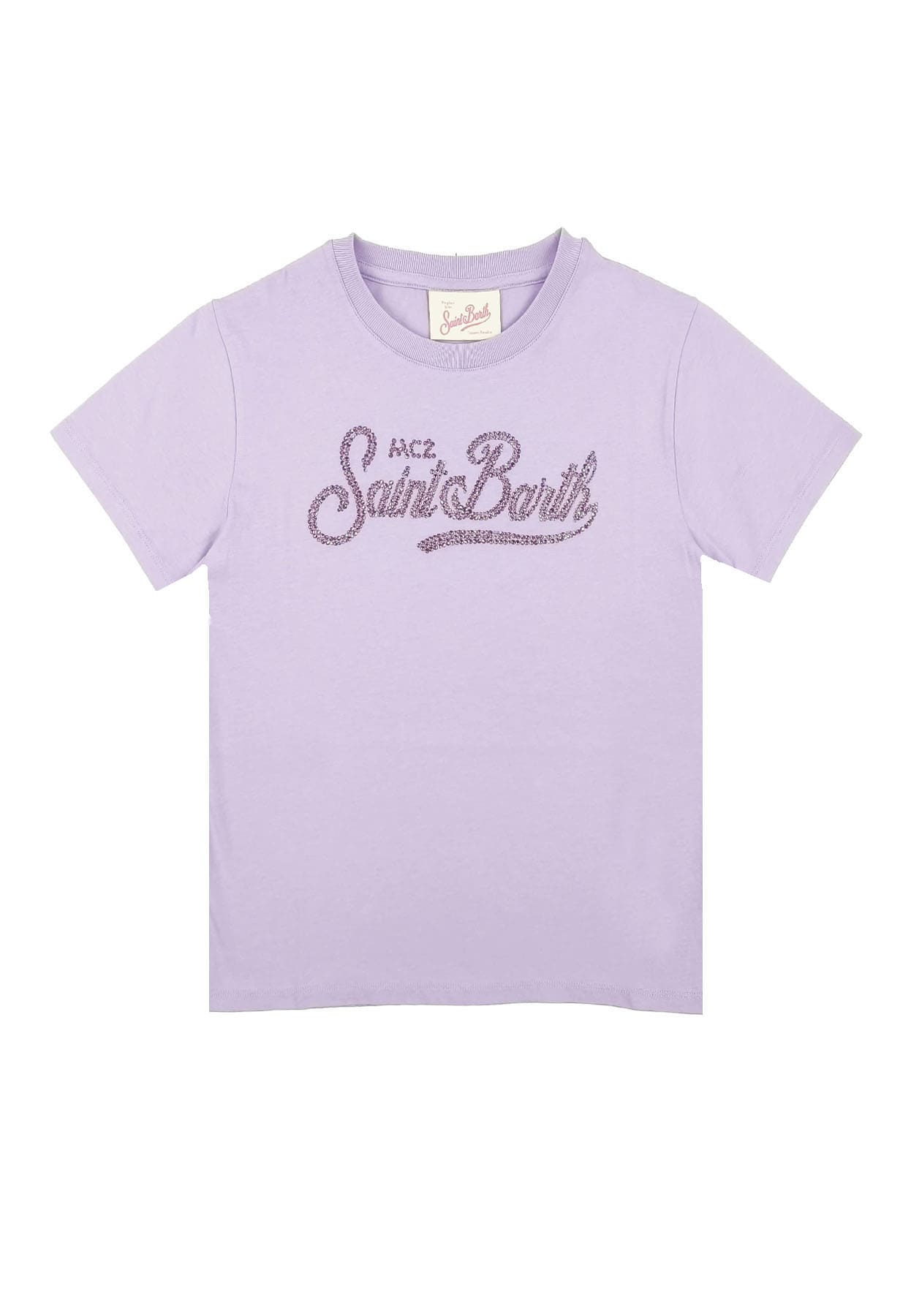 T-shirt bambina MC2 Saint Barth kids viola in cotone | ViaMonte Shop