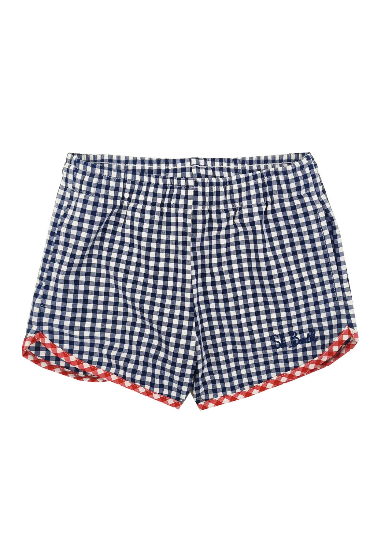 Shorts bambina MC2 Saint Barth kids vichy in tessuto tecnico | ViaMonte Shop