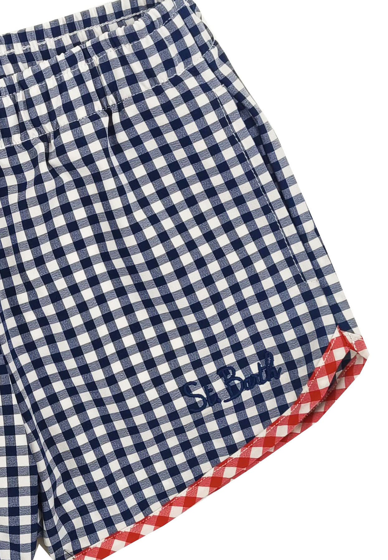 Shorts bambina MC2 Saint Barth kids vichy in tessuto tecnico | ViaMonte Shop