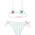 Costume bambina MC2 Saint Barth bianco/azzurro in nylon | ViaMonte Shop