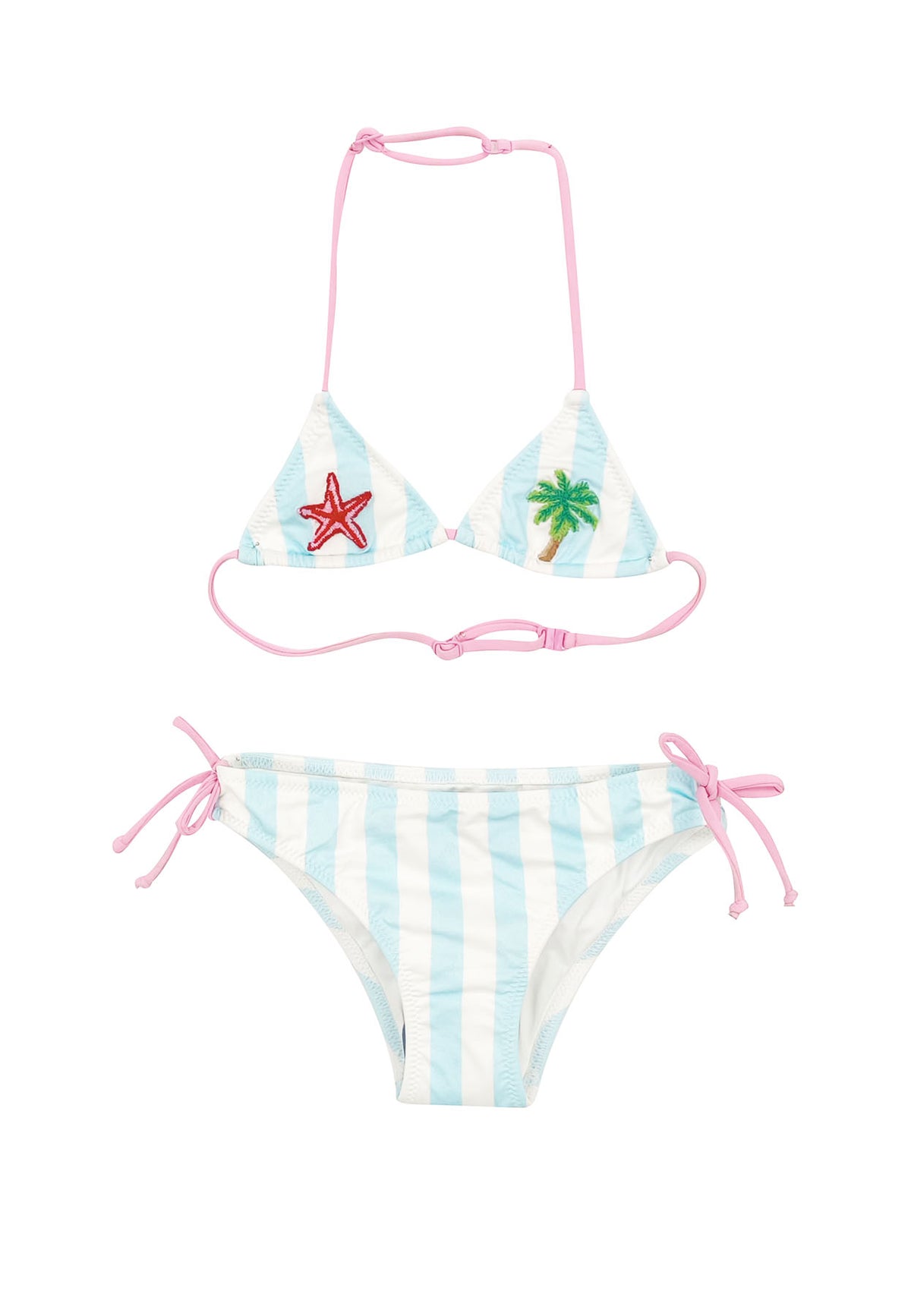 Costume bambina MC2 Saint Barth bianco/azzurro in nylon | ViaMonte Shop