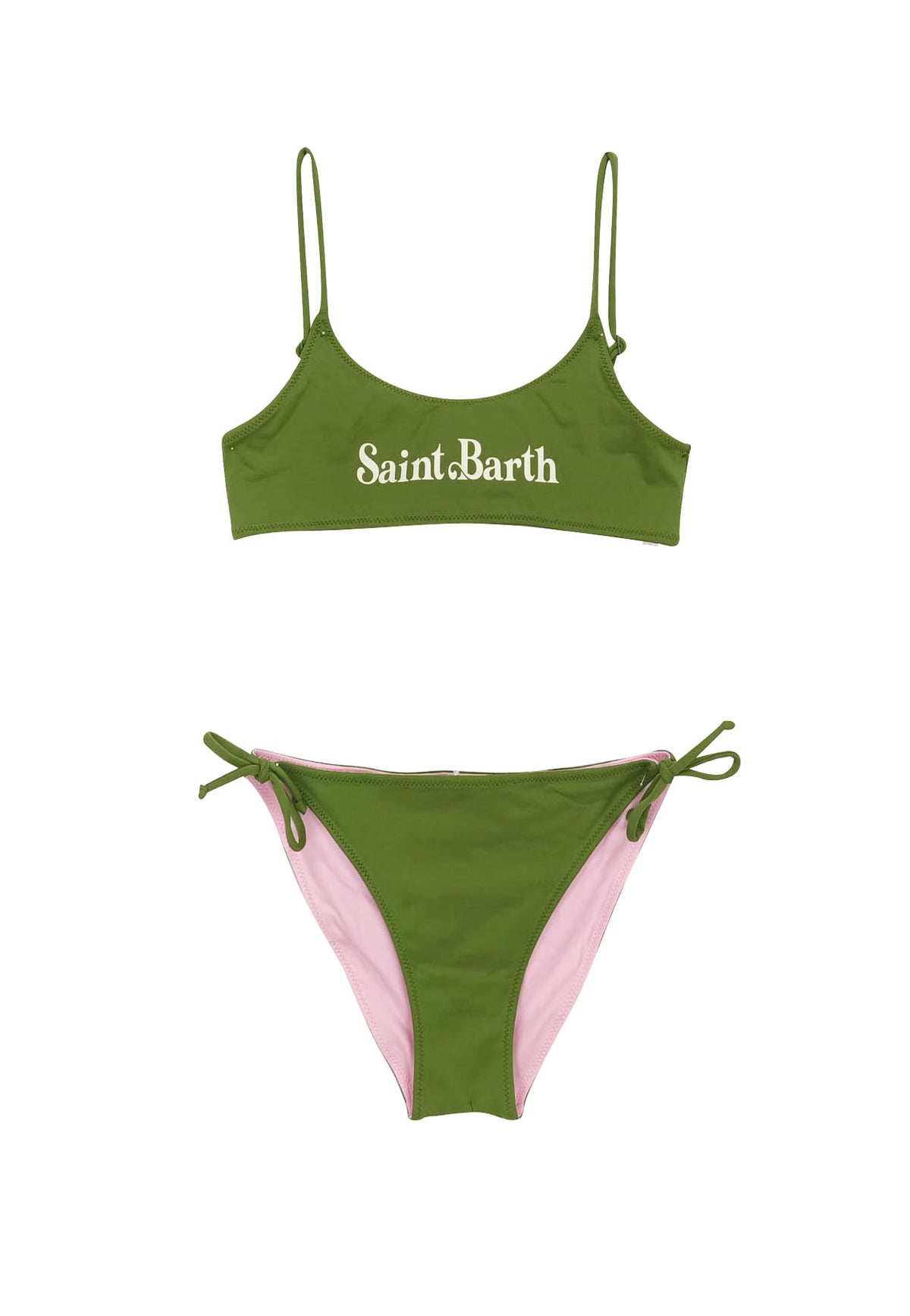 Costume bambina MC2 Saint Barth verde/rosa in nylon | ViaMonte Shop