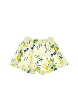 Shorts bambina Monnalisa giallo chiaro in popeline di cotone
