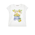 T-shirt bambina Monnalisa bianca in jersey di cotone | ViaMonte Shop