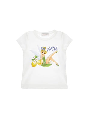 T-shirt bambina Monnalisa bianca in jersey di cotone | ViaMonte Shop
