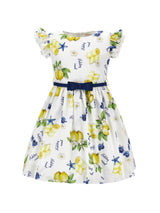 Vestito bambina Monnalisa bianco in popeline di cotone | ViaMonte Shop