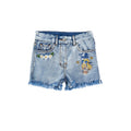 Shorts bambina Monnalisa blu chiaro in denim stretch | ViaMonte Shop