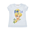 T-shirt bambina Monnalisa bianca in jersey di cotone stretch