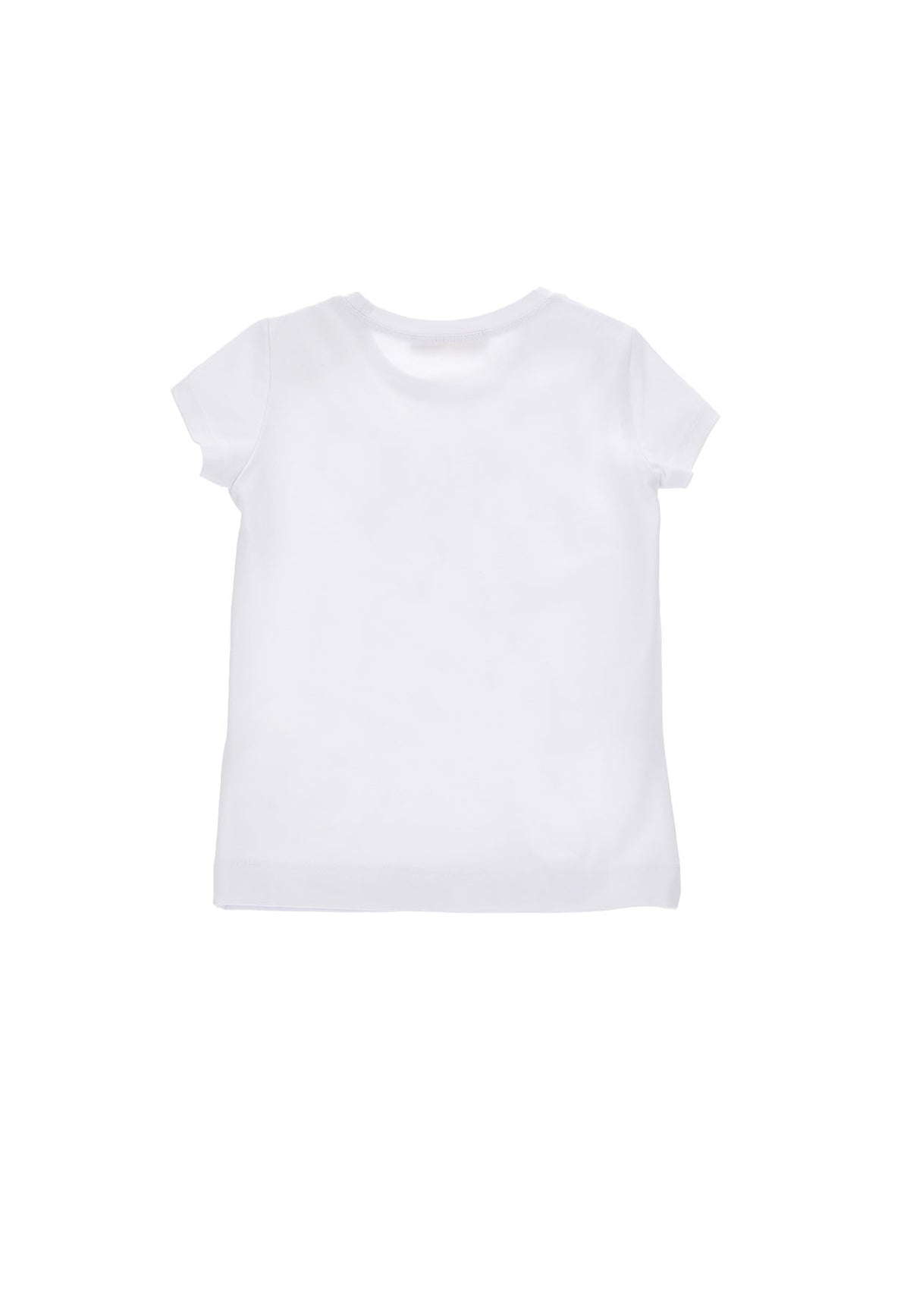 T-shirt bambina Monnalisa bianca in jersey di cotone stretch