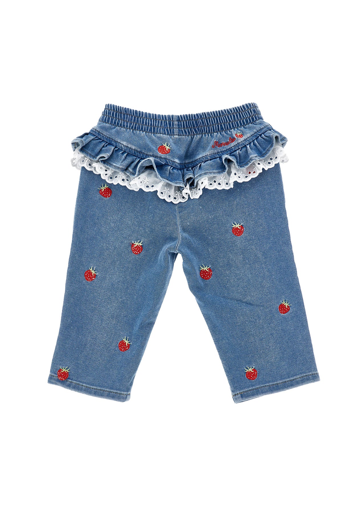 Jeans neonata Monnalisa blu in denim di cotone | ViaMonte Shop