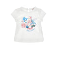 T-shirt neonata Monnalisa bianca in jersey di cotone | ViaMonte Shop
