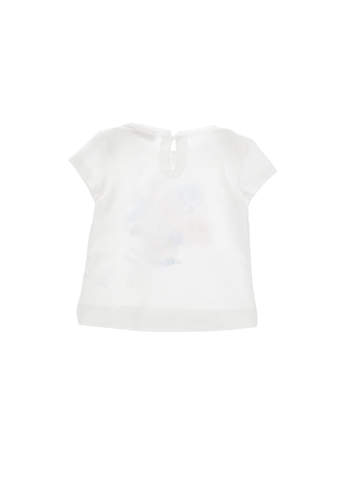 T-shirt neonata Monnalisa bianca in jersey di cotone | ViaMonte Shop