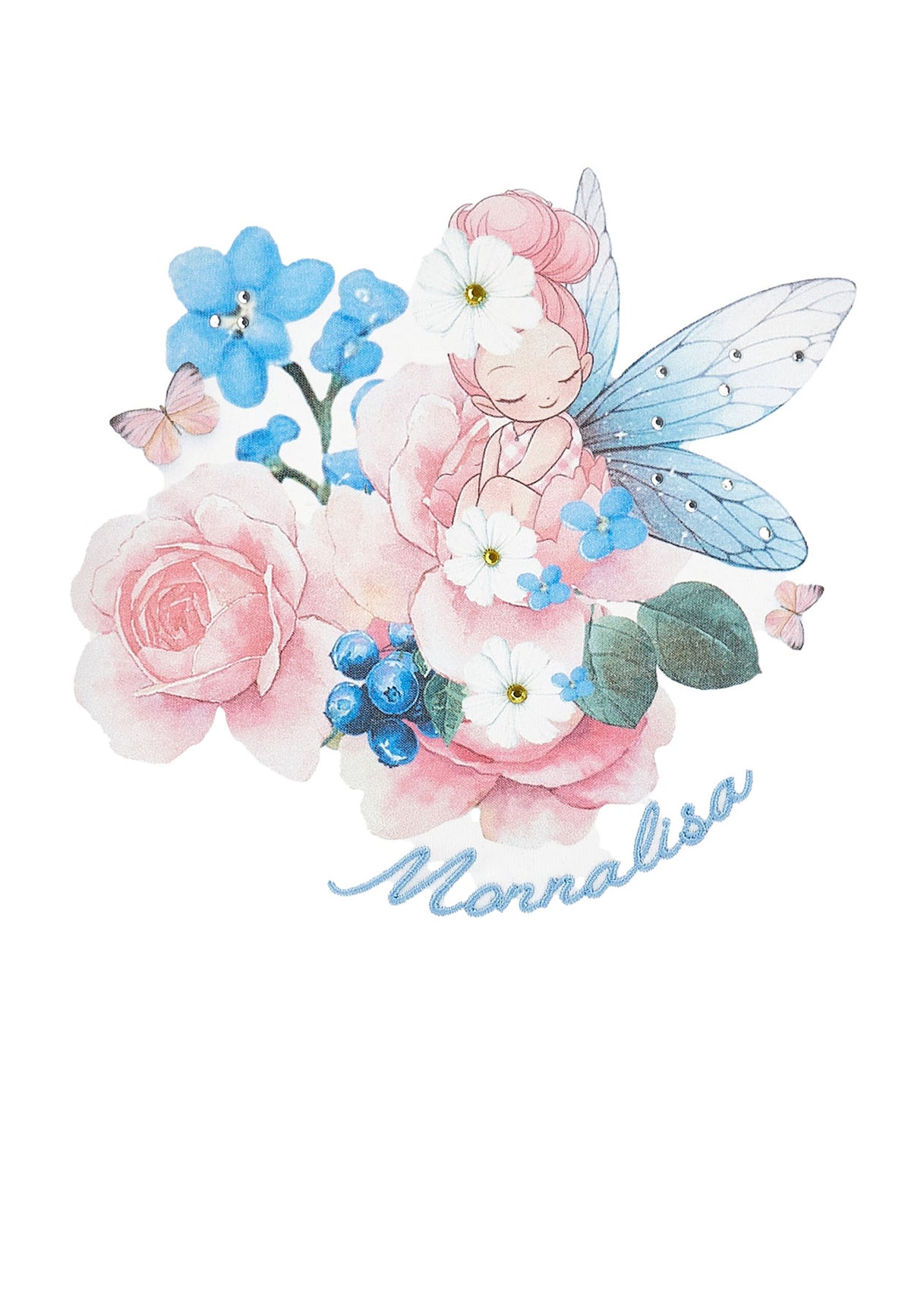 T-shirt bambina Monnalisa bianca in jersey di cotone