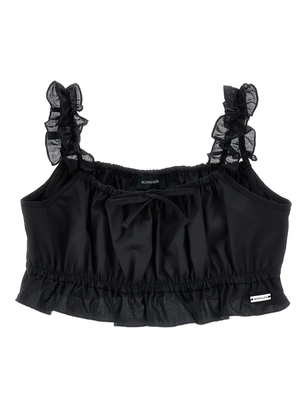 Top bambina Monnalisa nero in popeline | ViaMonte Shop