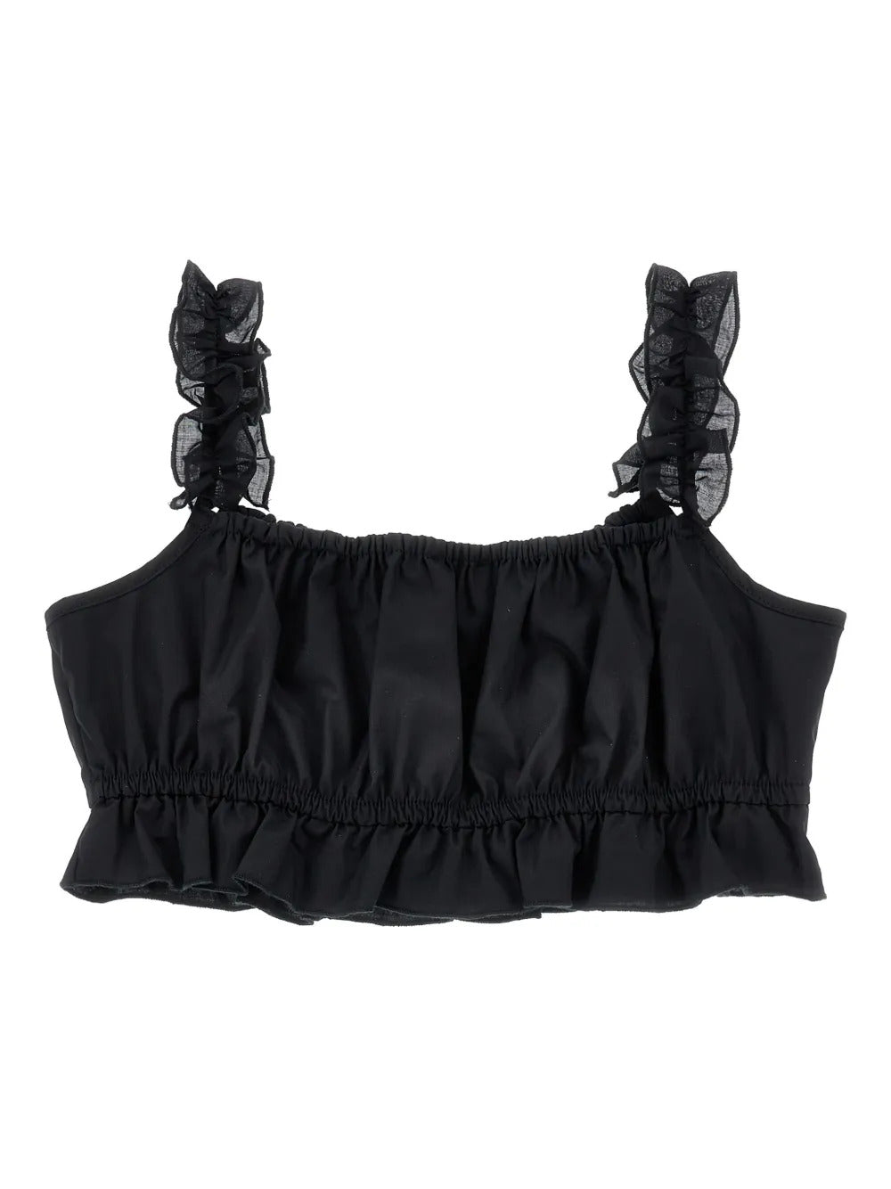 Top bambina Monnalisa nero in popeline | ViaMonte Shop