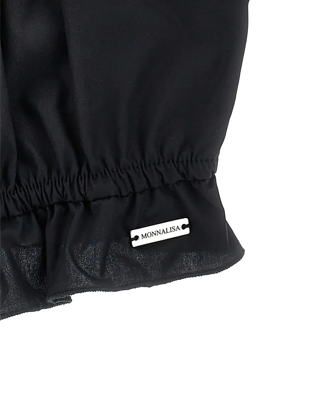 Top bambina Monnalisa nero in popeline | ViaMonte Shop