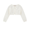 Cardigan neonata Monnalisa panna in cotone