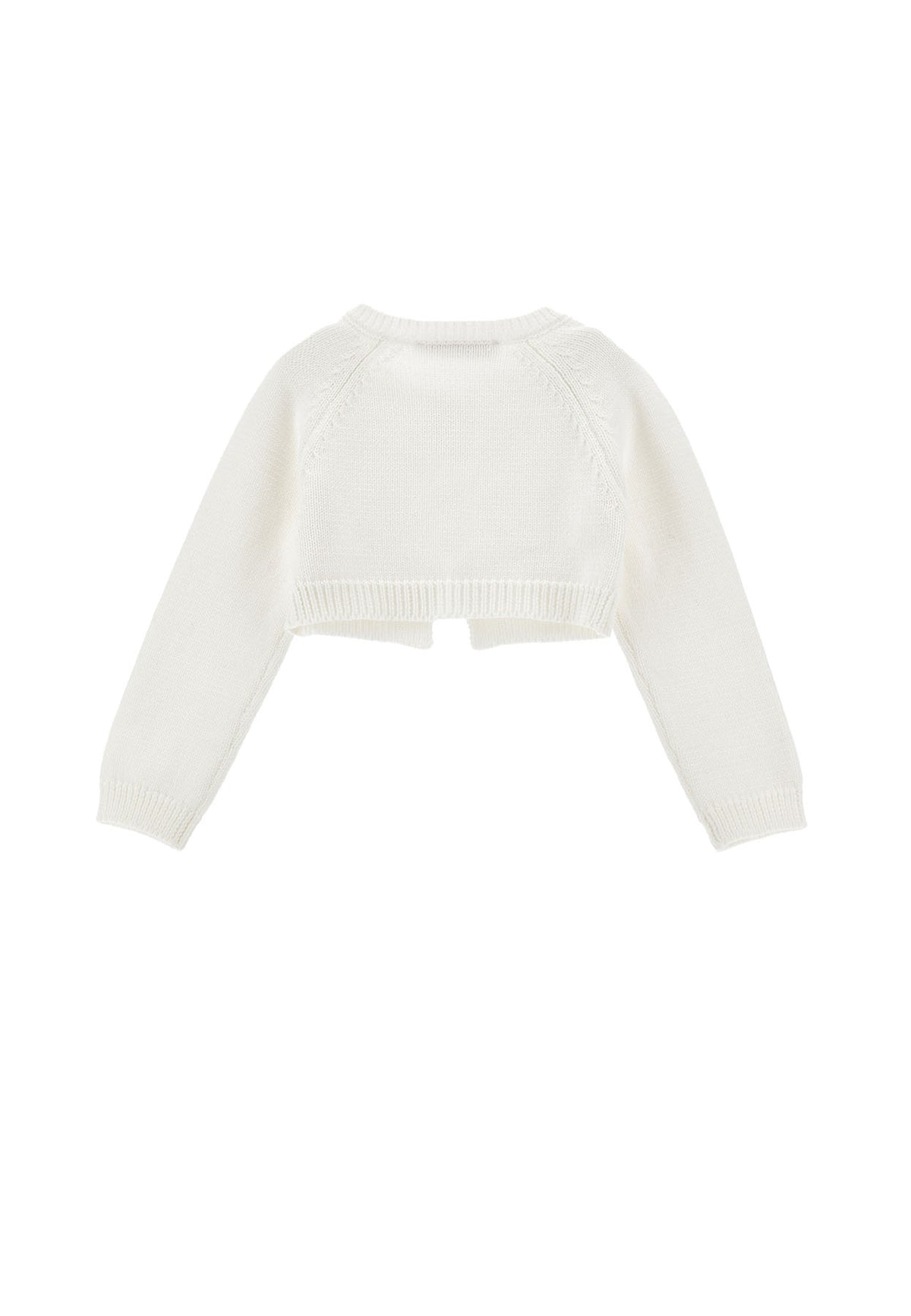 Cardigan neonata Monnalisa panna in cotone