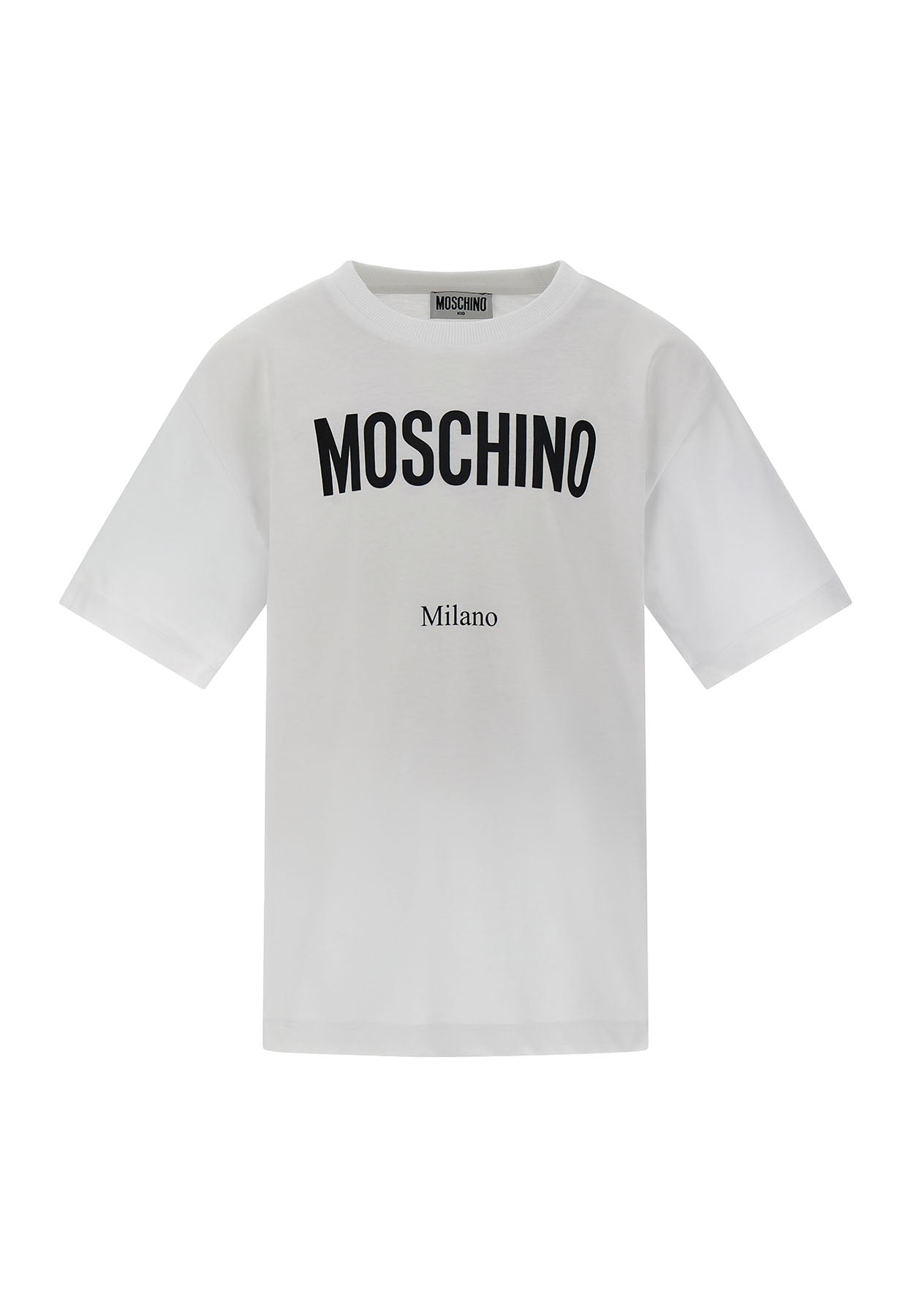 Maxi t-shirt bambino Moschino Kids bianca in cotone