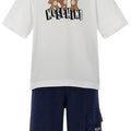 Completo bambino Moschino Kids bianco/blu in cotone
