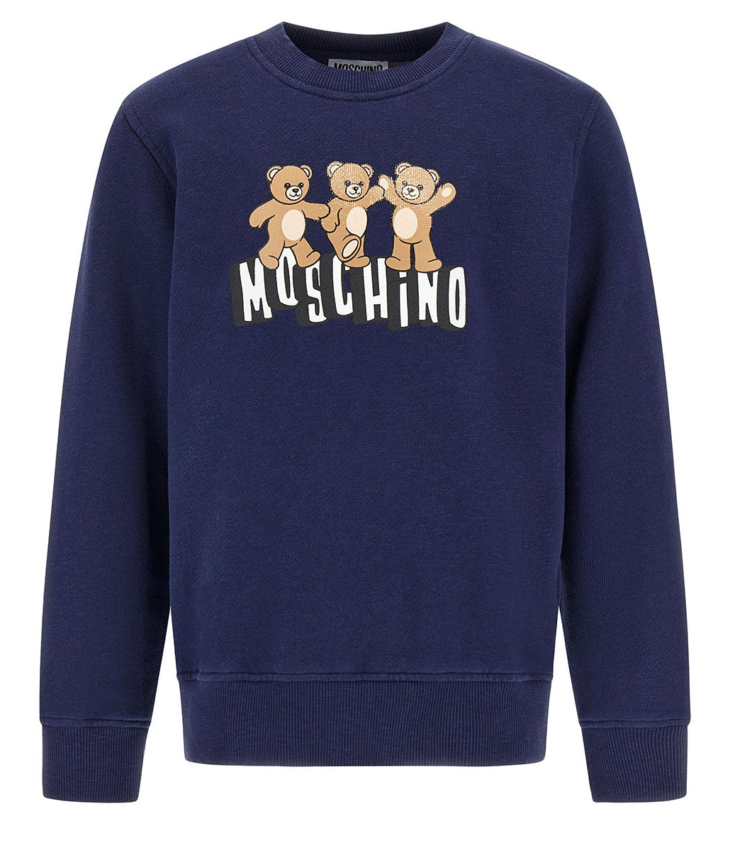 Felpa bambino Moschino Kids blu in cotone | ViaMonte Shop