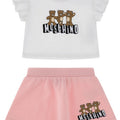 Completo neonata Moschino Kids bianco/rosa in cotone