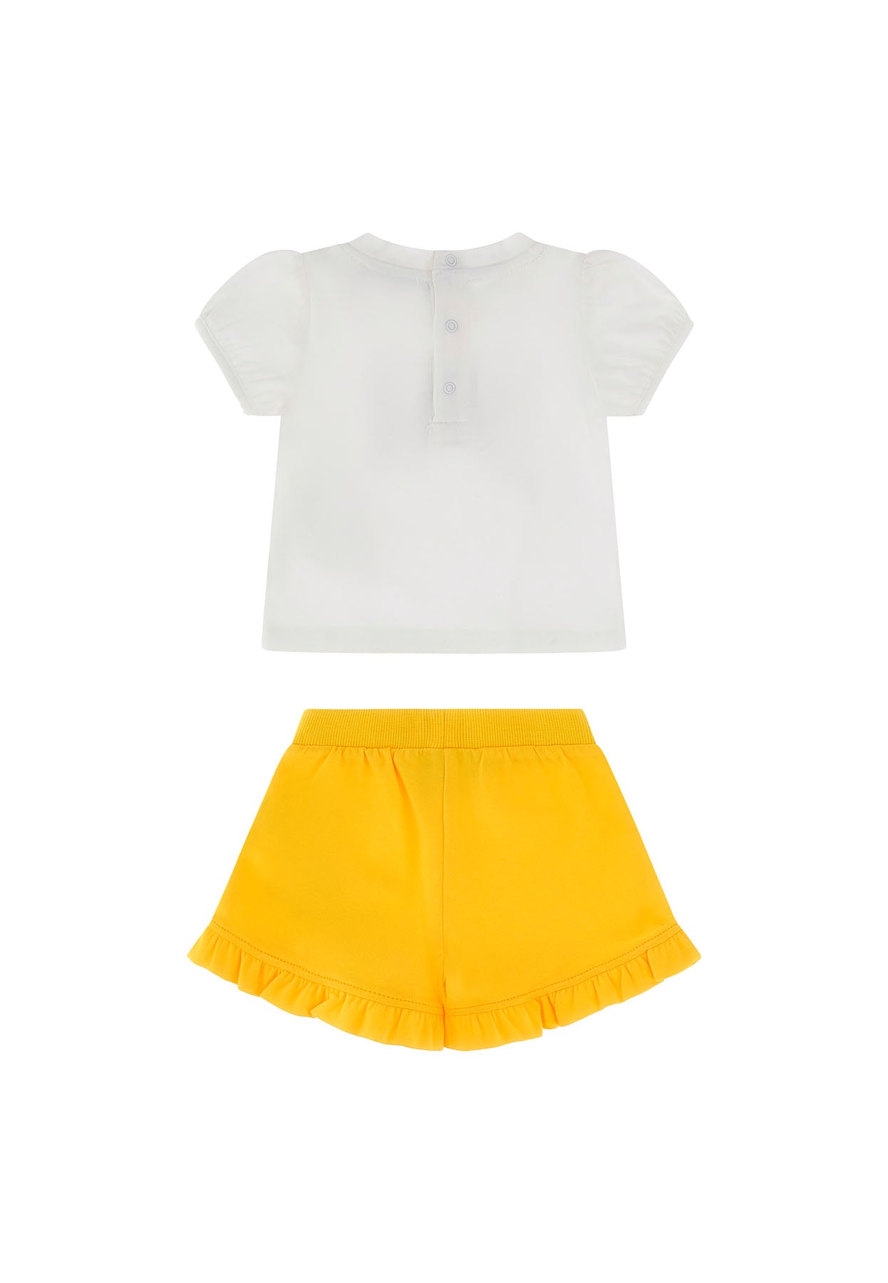 Completo bambina Moschino Kids bianco/giallo in cotone