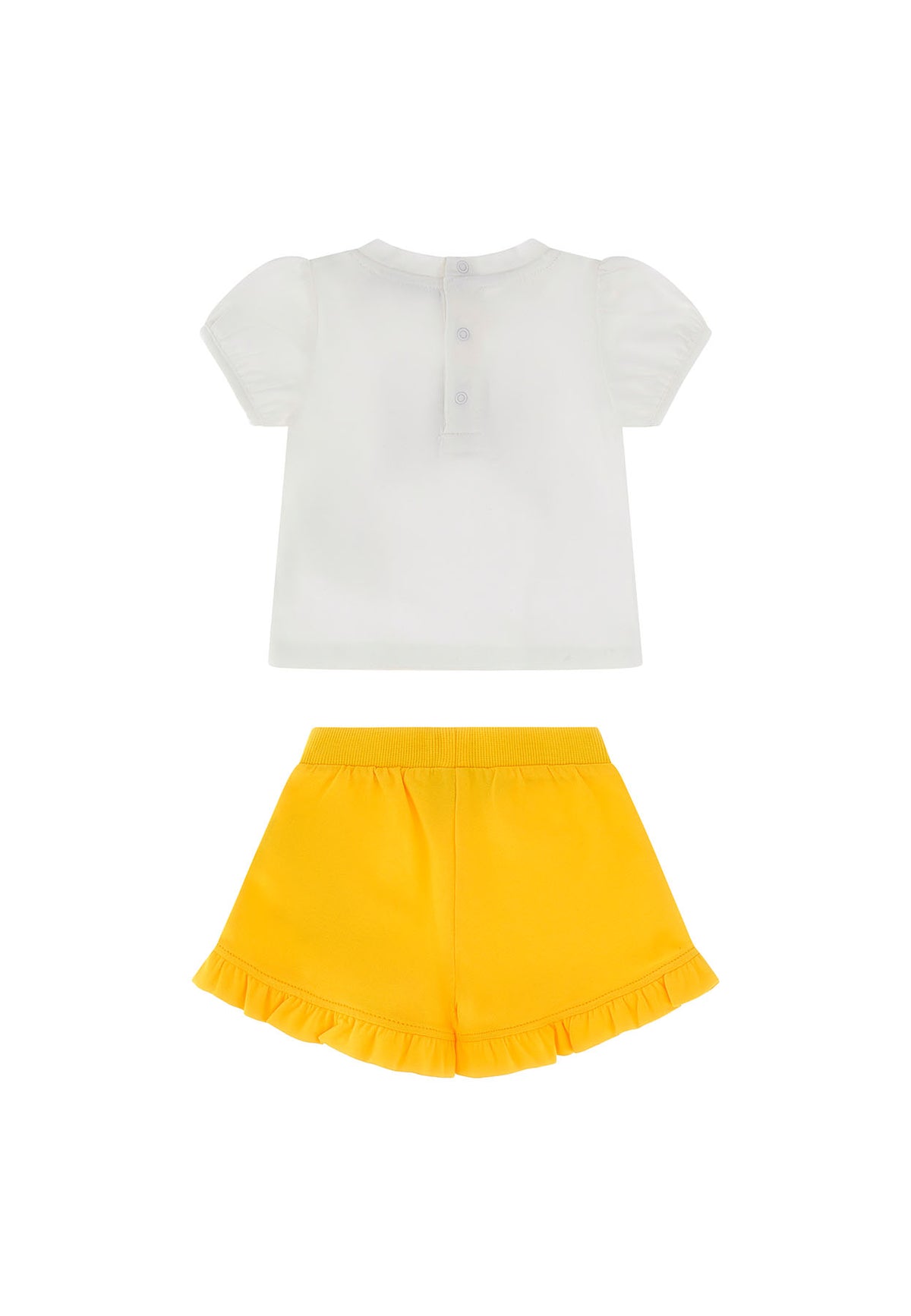 Completo neonata Moschino Kids bianco/giallo in cotone | ViaMonte Shop