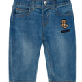 Jeans bambino Moschino kids blu in denim di cotone