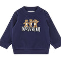 Felpa neonato Moschino Kids blu navy in cotone