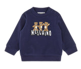 Felpa neonato Moschino Kids blu navy in cotone
