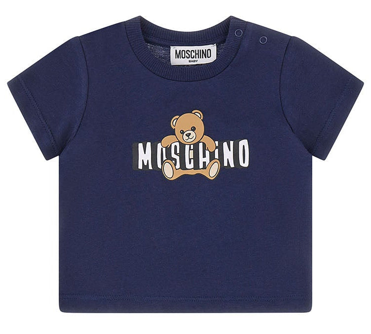 T-shirt bambino Moschino Kids blu in cotone