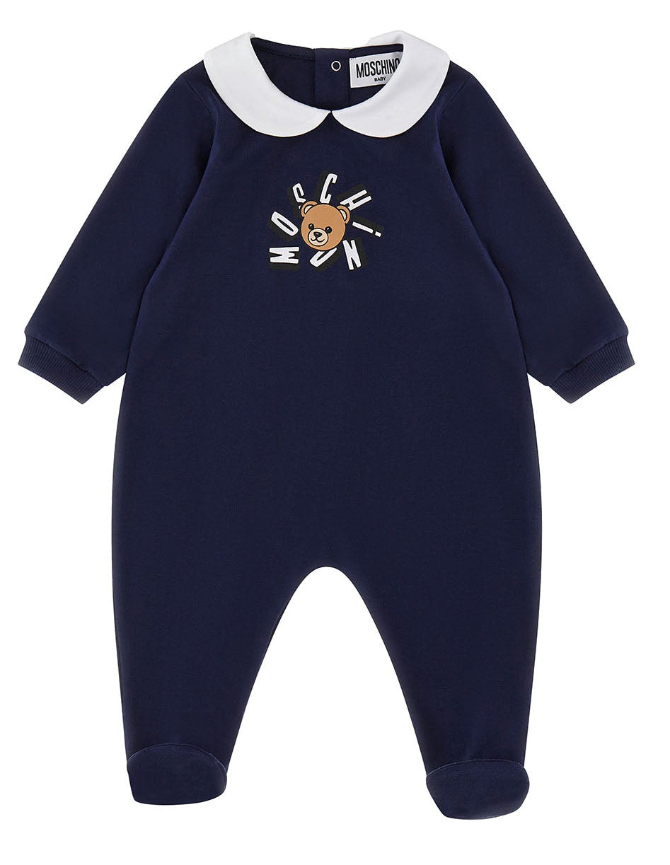 Coordinato neonato Moschino kids blu in cotone